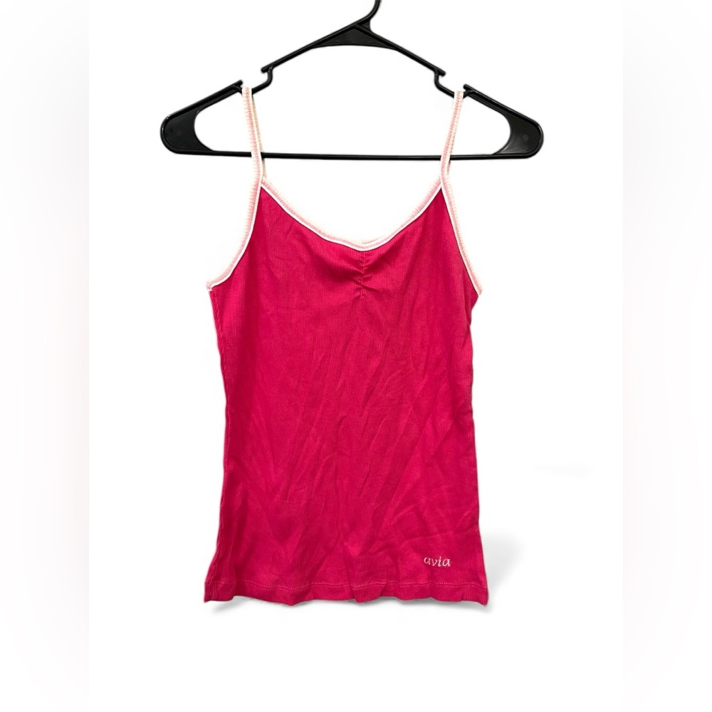 Girls Pink Ribbed Cami Tank‎ Top Spaghetti Straps
